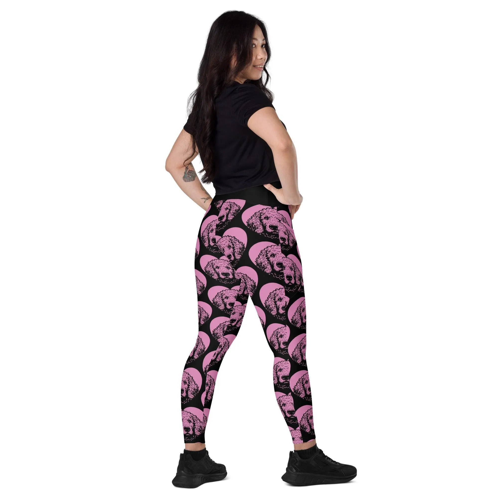 DOG BREED LEGGINGS with pockets - CURLY COATED RETRIEVER - HERTTAHOUND - pink