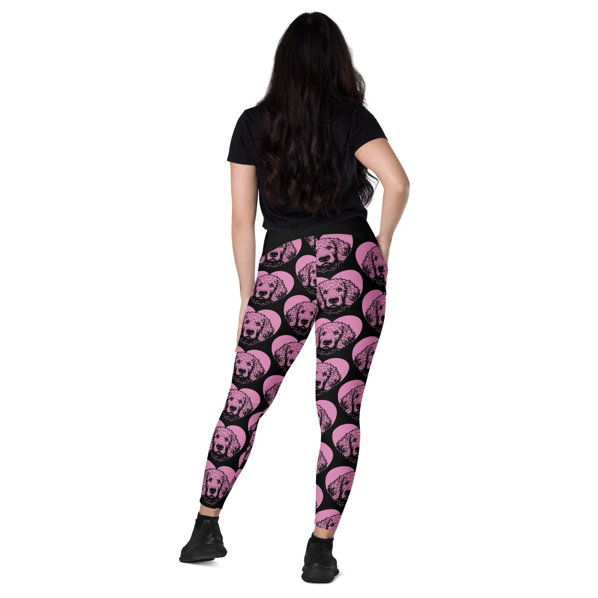 DOG BREED LEGGINGS with pockets - CURLY COATED RETRIEVER - HERTTAHOUND - pink