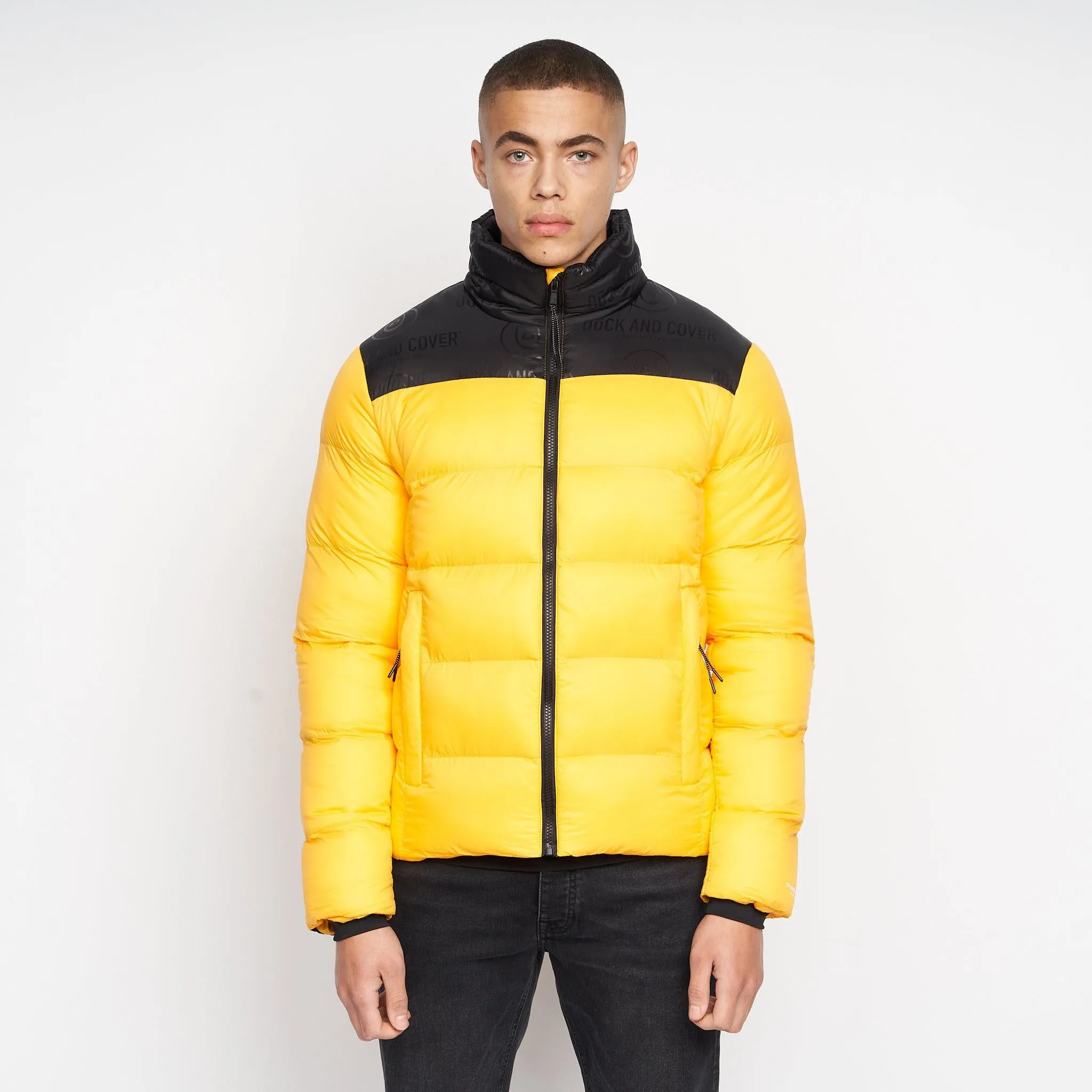 Duck and Cover Mens Synflax Puffer Jacket Yellow