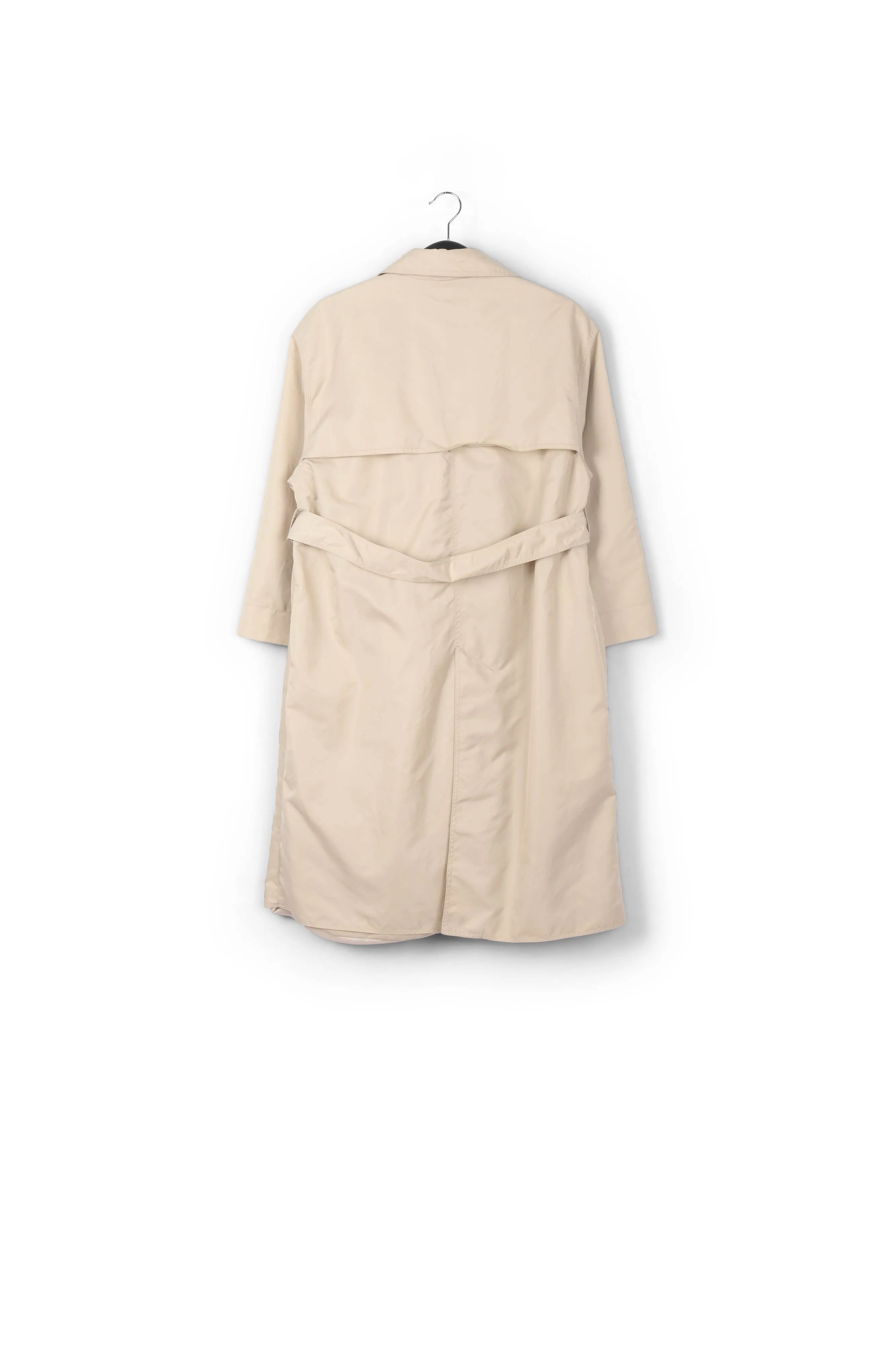 Ecru midi-length trench coat