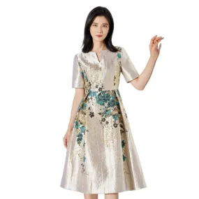 Elegant Floral Women’s Midi Dress