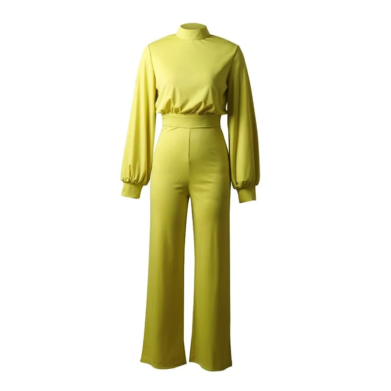 Ellie Zomer Jumpsuit | Moderne jumpsuit met lange mouwen, open rug en kraag