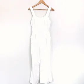 Emory Park White Denim Like Jumpsuit- Size S