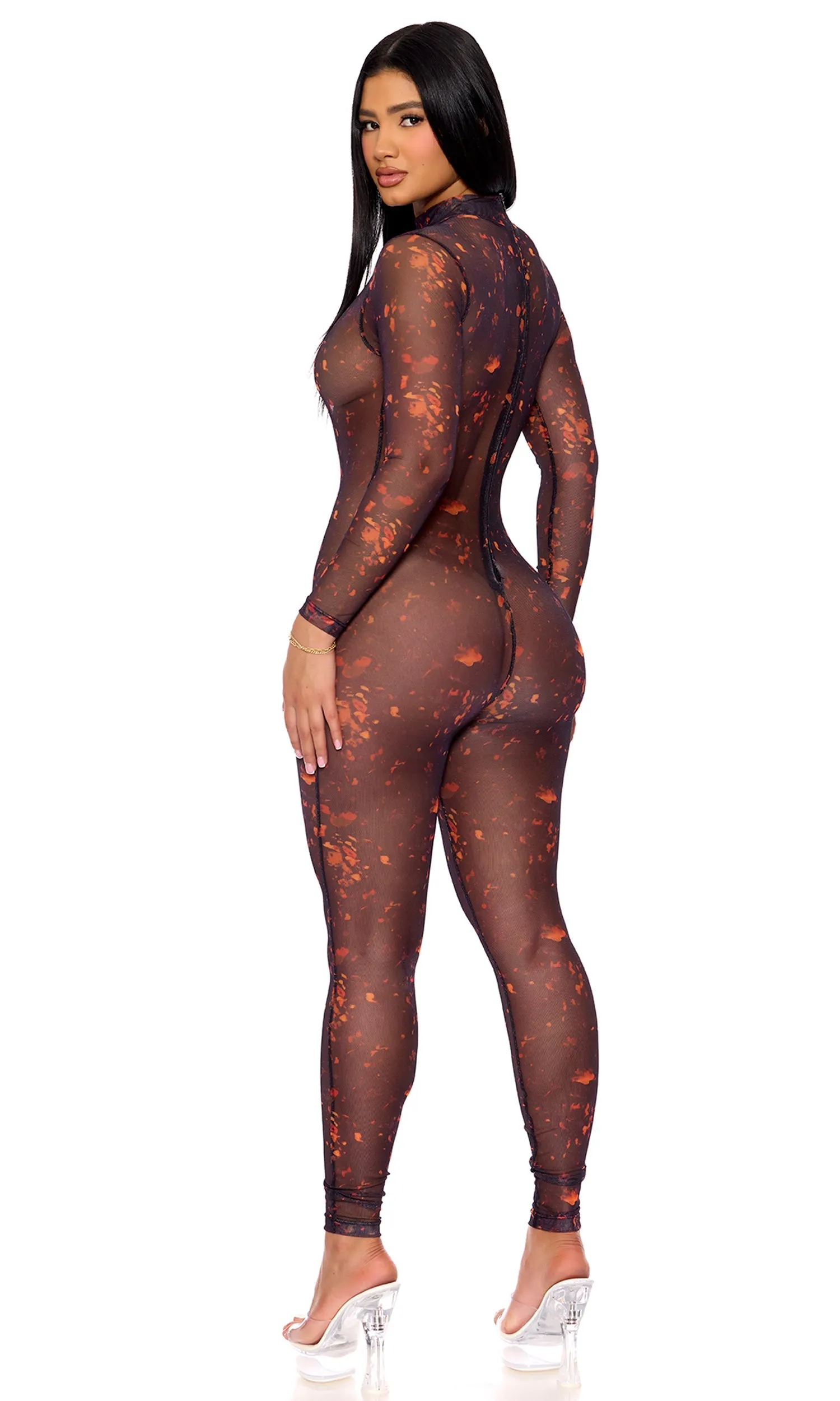 Erupting Lava Mesh Costume Jumpsuit