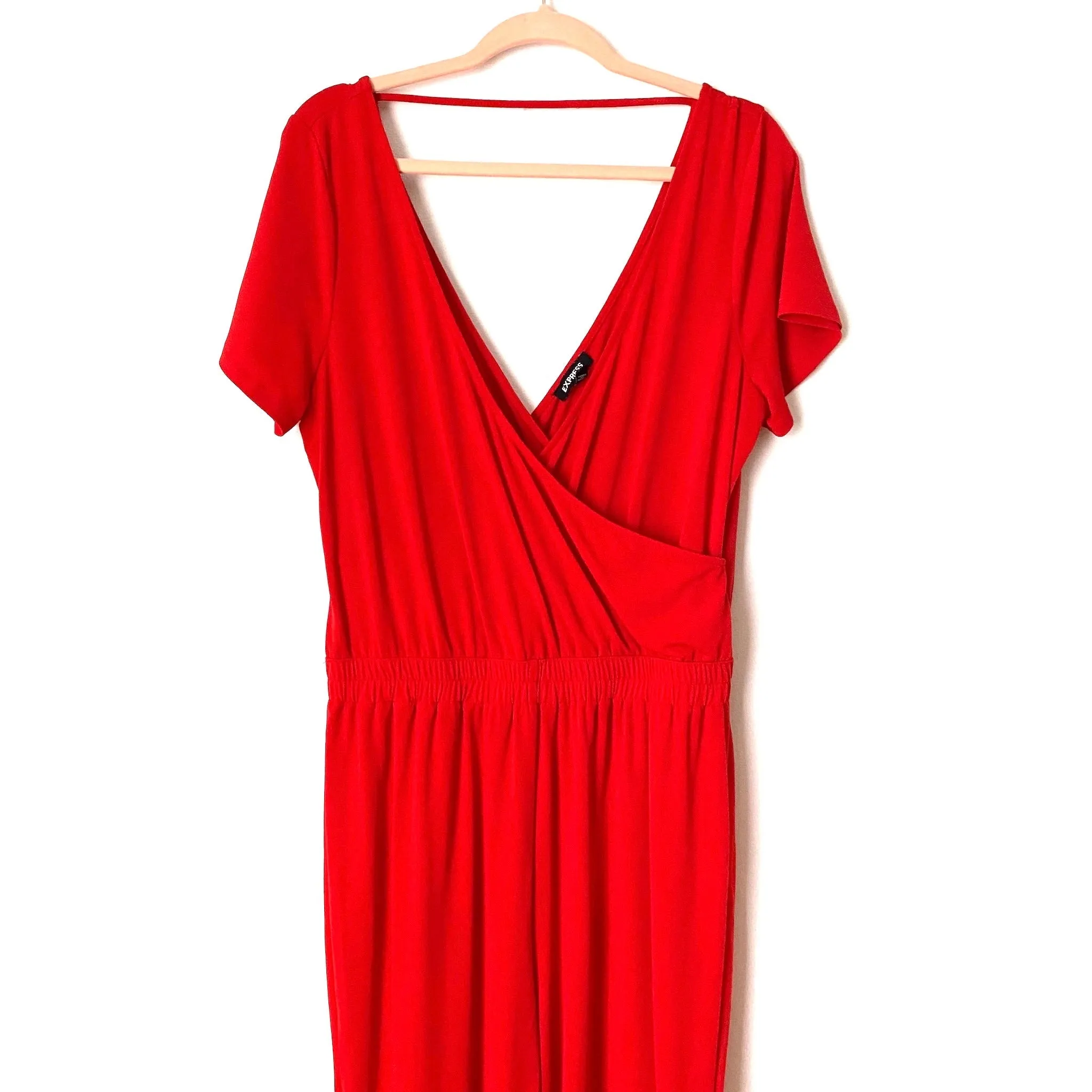 Express Red Exposed Back Jumpsuit- Size L