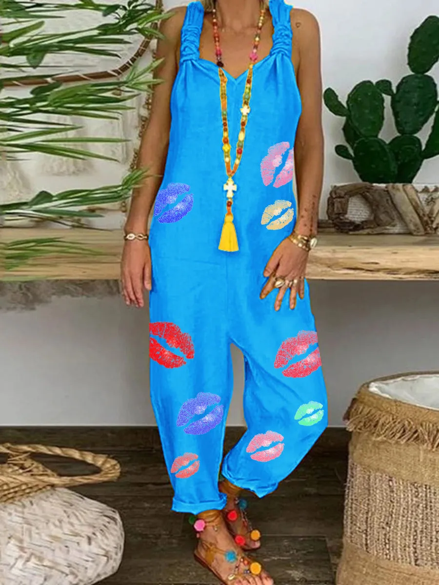 Fashion Casual Printed Jumpsuit