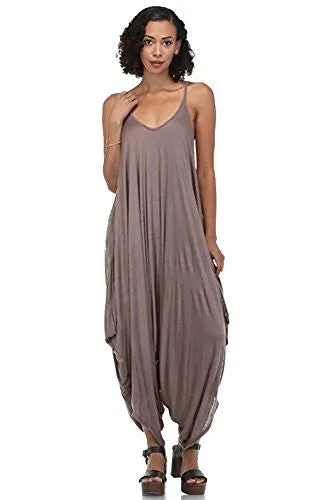 Fashion Secrets Solid Women Harem Overall Summer Jumpsuit Romper