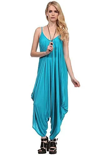 Fashion Secrets Solid Women Harem Overall Summer Jumpsuit Romper