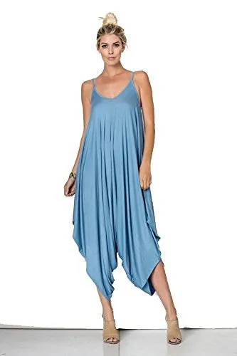 Fashion Secrets Solid Women Harem Overall Summer Jumpsuit Romper