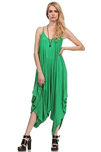 Fashion Secrets Solid Women Harem Overall Summer Jumpsuit Romper