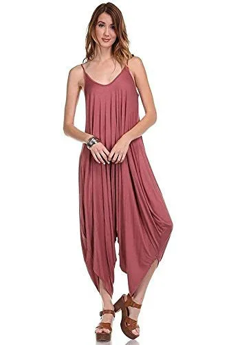 Fashion Secrets Solid Women Harem Overall Summer Jumpsuit Romper