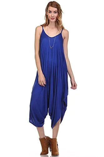 Fashion Secrets Solid Women Harem Overall Summer Jumpsuit Romper