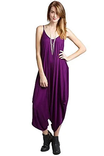 Fashion Secrets Solid Women Harem Overall Summer Jumpsuit Romper