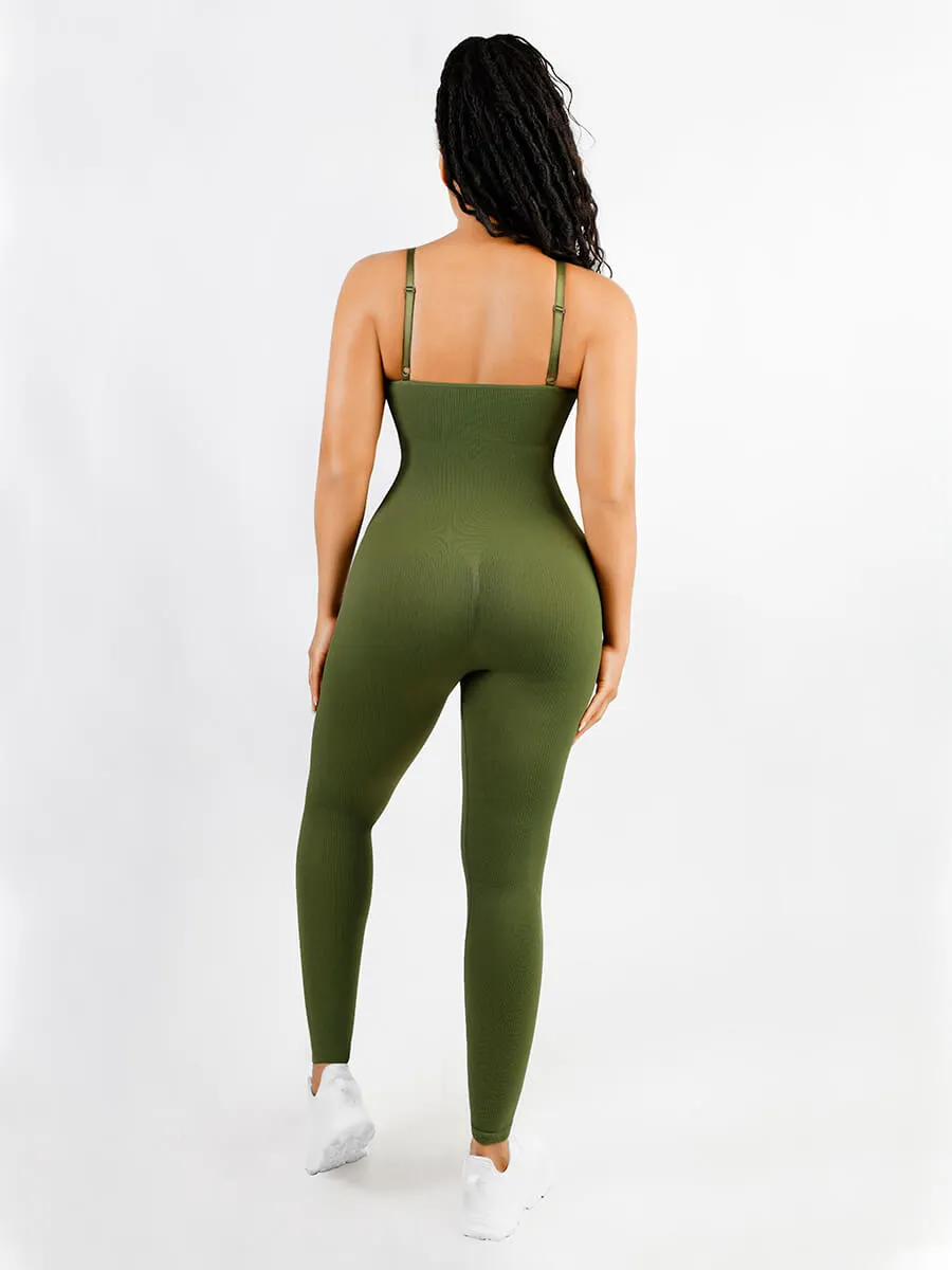 Feelingirl Spaghetti Strap Seamless Sculpted Jumpsuit