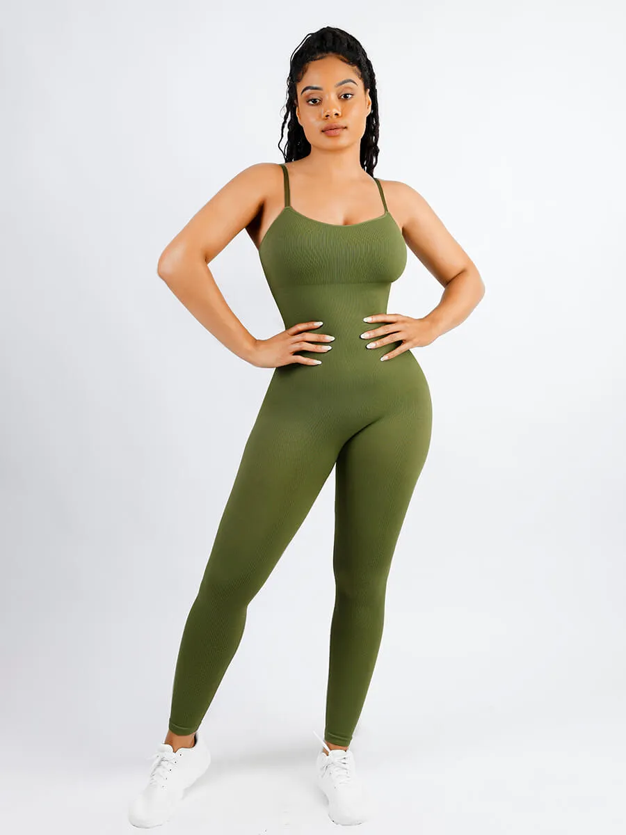 Feelingirl Spaghetti Strap Seamless Sculpted Jumpsuit