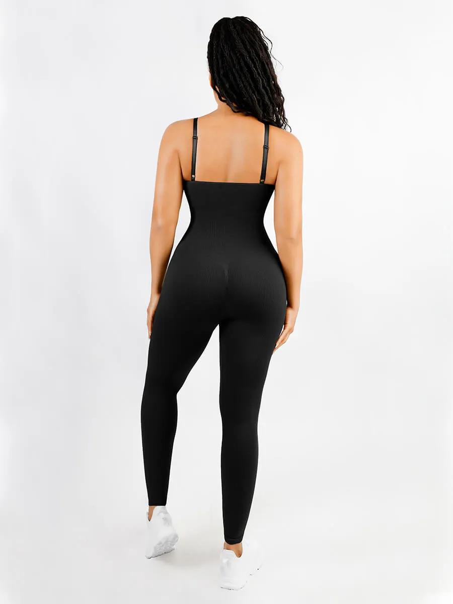 Feelingirl Spaghetti Strap Seamless Sculpted Jumpsuit