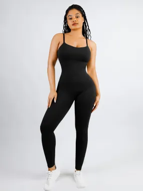 Feelingirl Spaghetti Strap Seamless Sculpted Jumpsuit