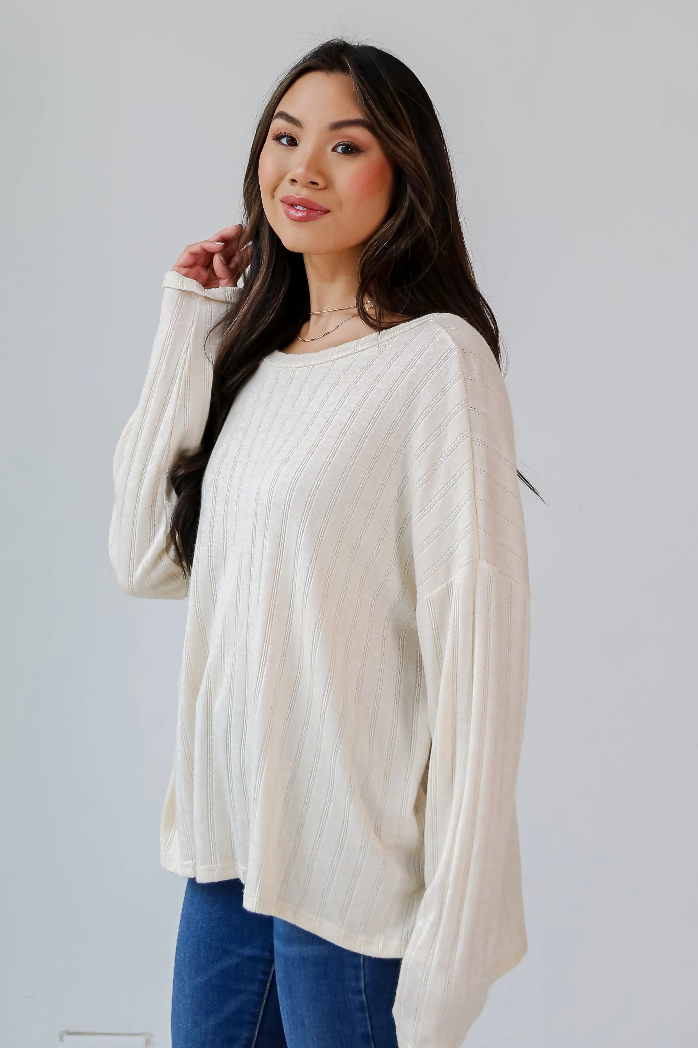 FINAL SALE - Lavish Attitude Ivory Knit Top