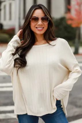 FINAL SALE - Lavish Attitude Ivory Knit Top