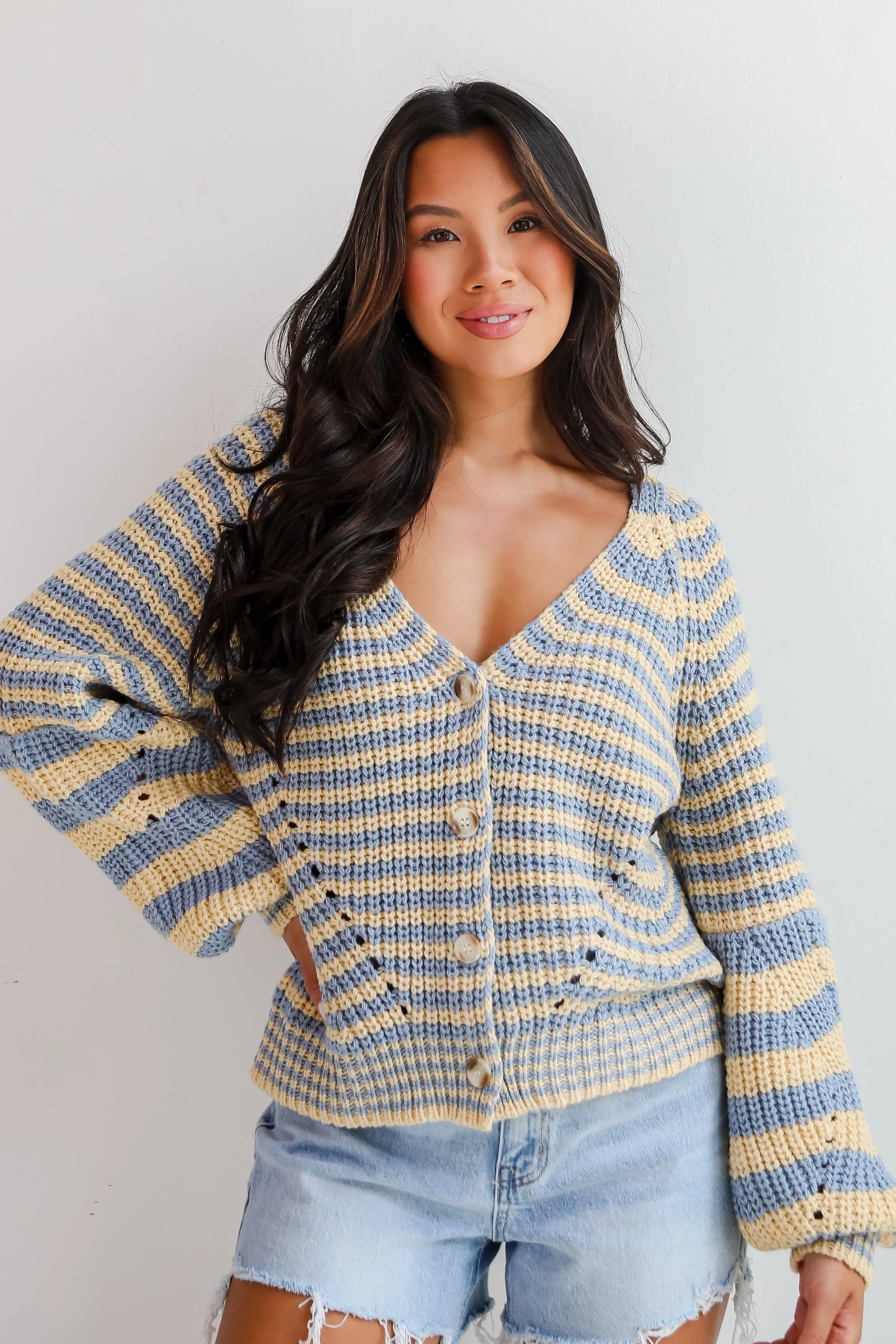 FINAL SALE - Snuggly Weather Striped Sweater Cardigan