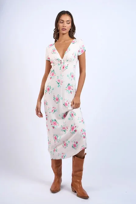 Floral Front Tie Maxi Dress