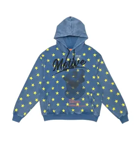 Garment dyed star pullover hoodie