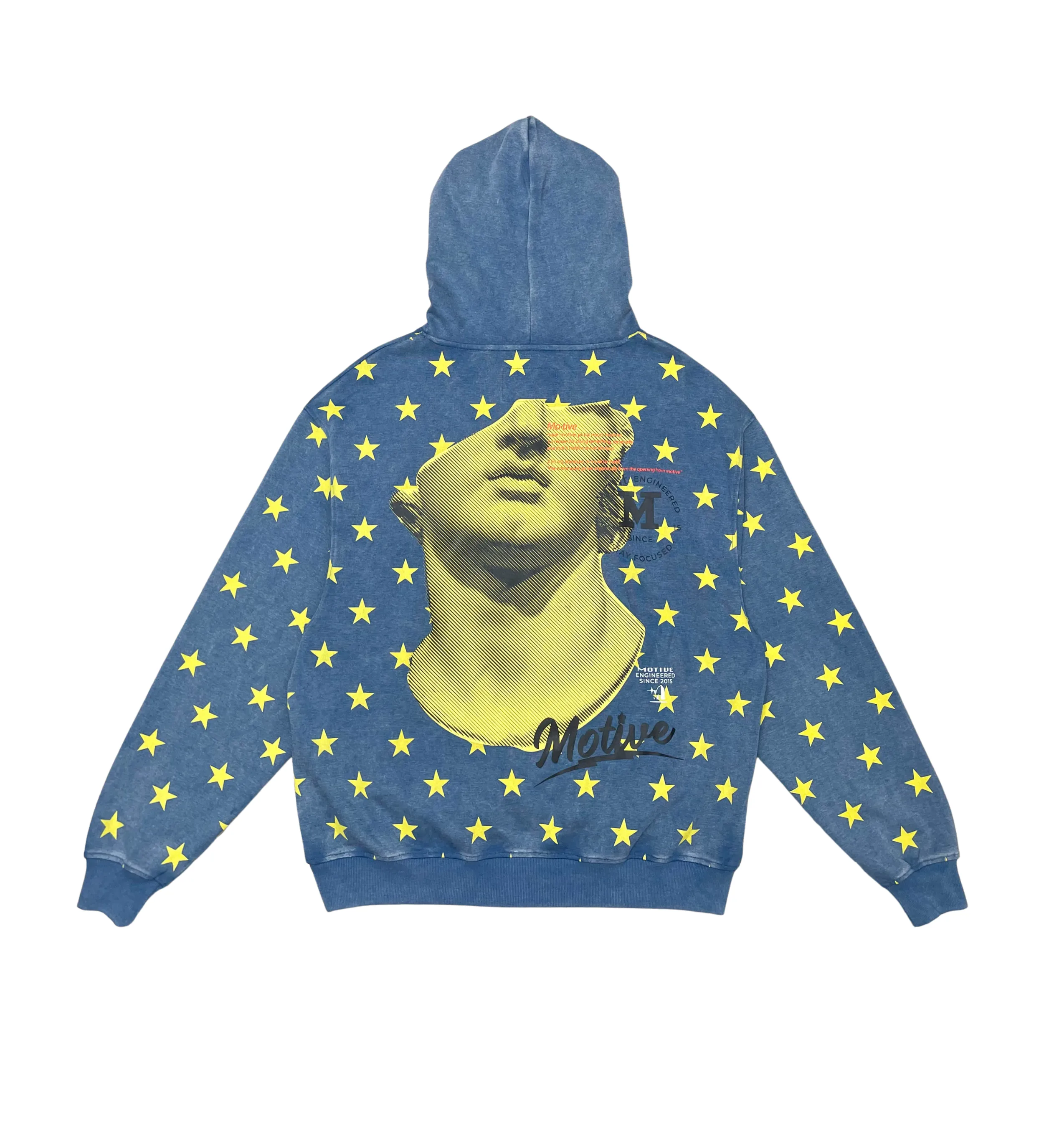 Garment dyed star pullover hoodie