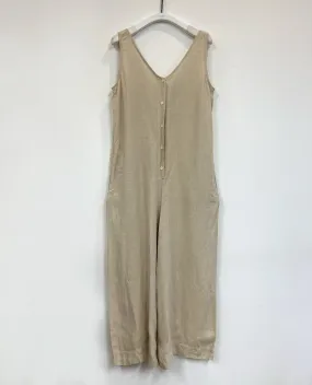 Gianna Linen Jumpsuit in Bone S