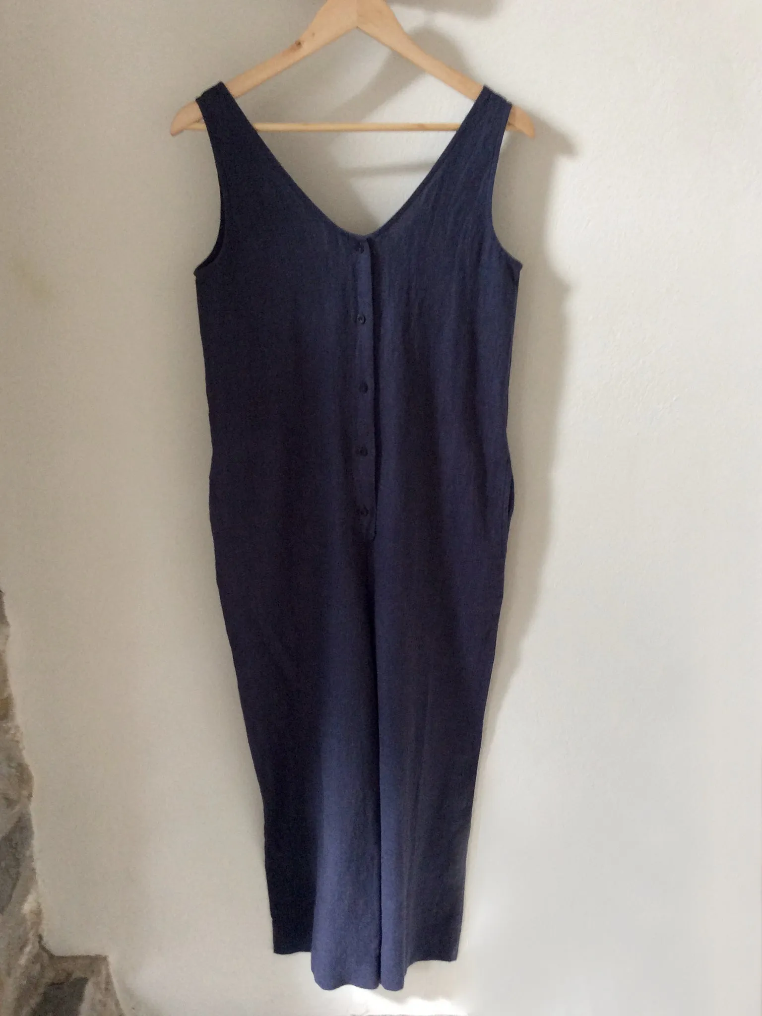 Gianna Linen Jumpsuit in Midnight XS