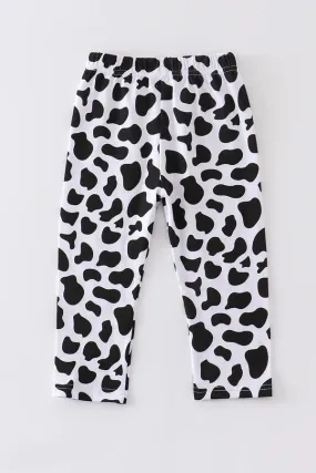 Girls Cow Print Leggings