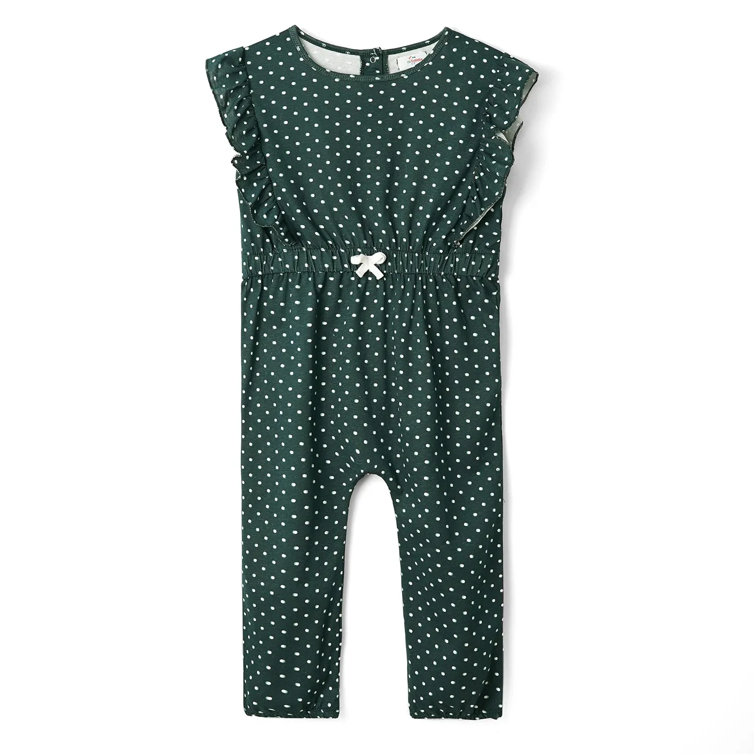 Girls Fashion All Over Printed Soft Cotton Frill Jumpsuit