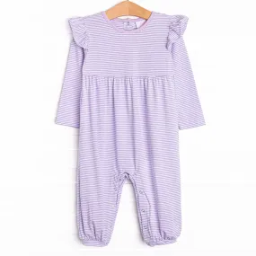 Gracie Romper, Lavender Stripe