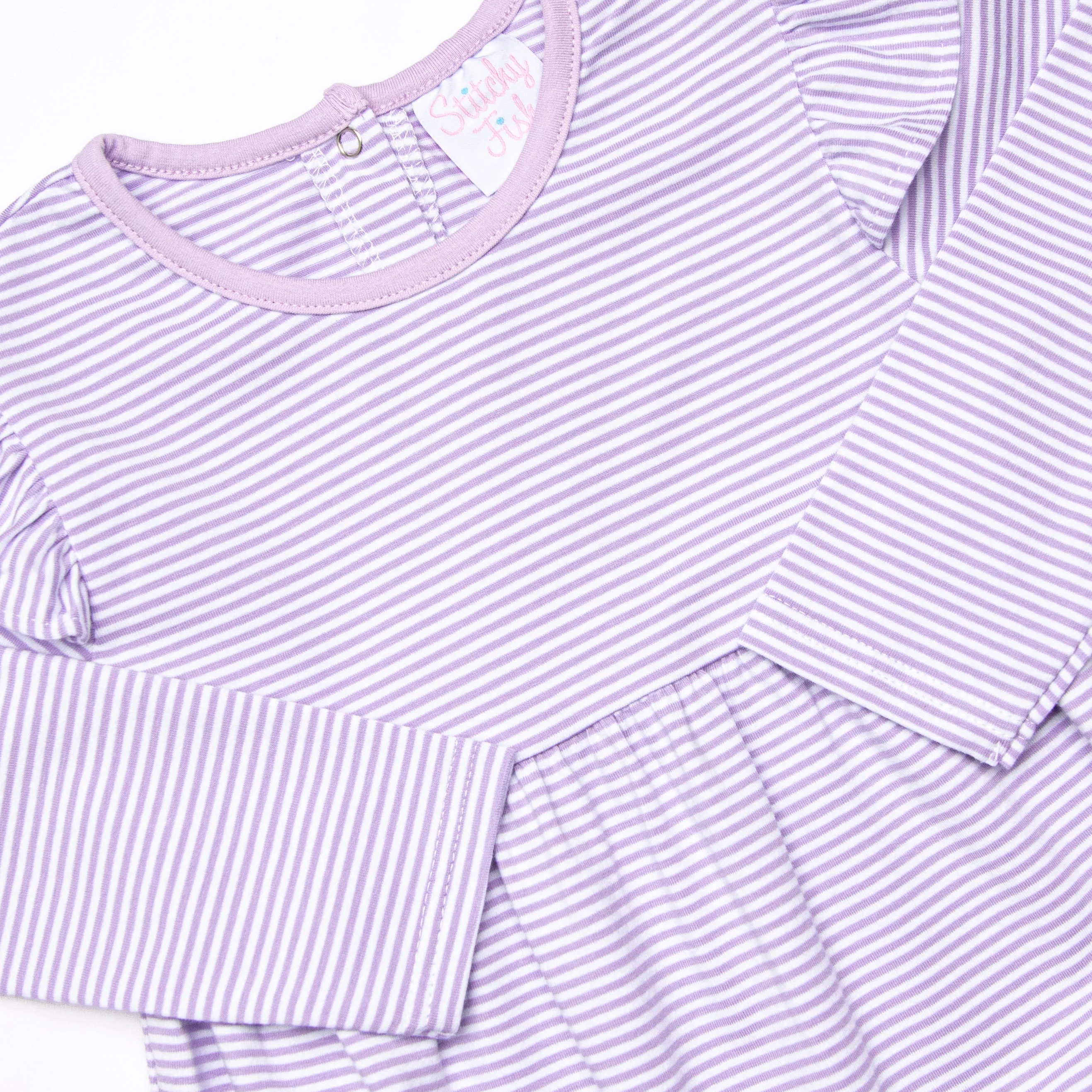 Gracie Romper, Lavender Stripe