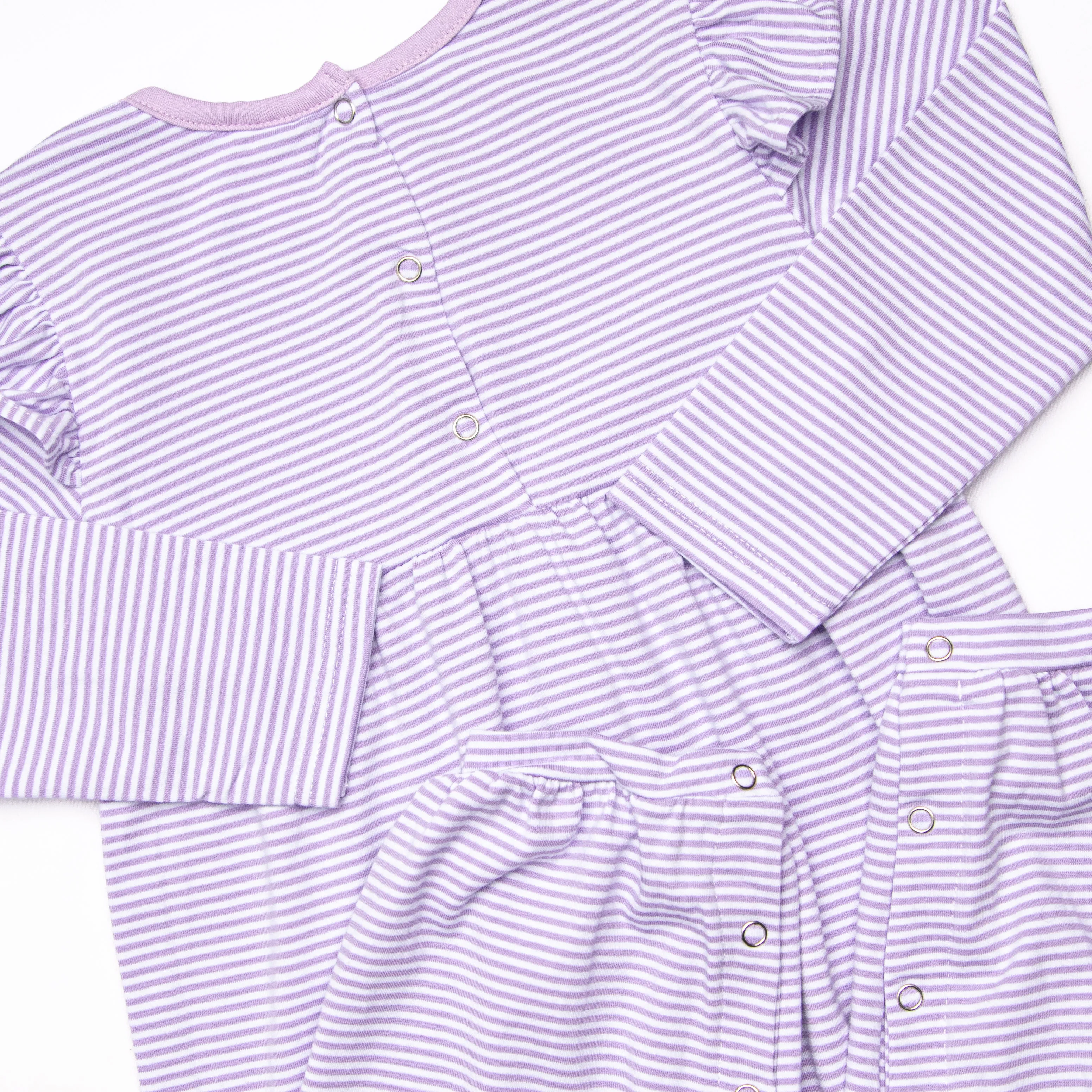 Gracie Romper, Lavender Stripe