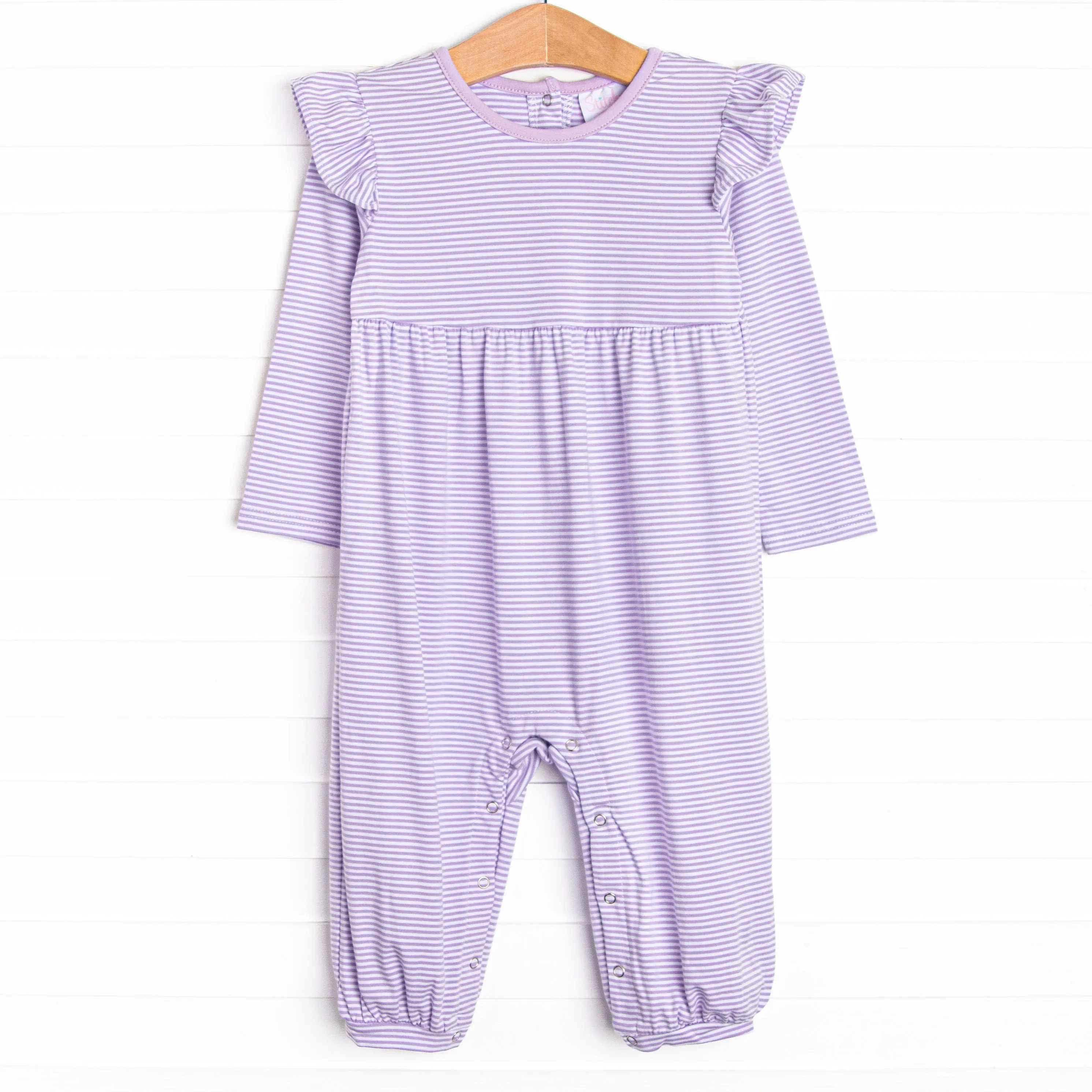 Gracie Romper, Lavender Stripe