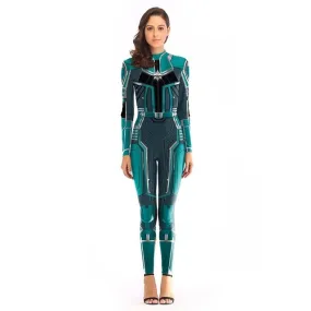 Green CAPTAIN MARVEL Costume Jumpsuit for Women