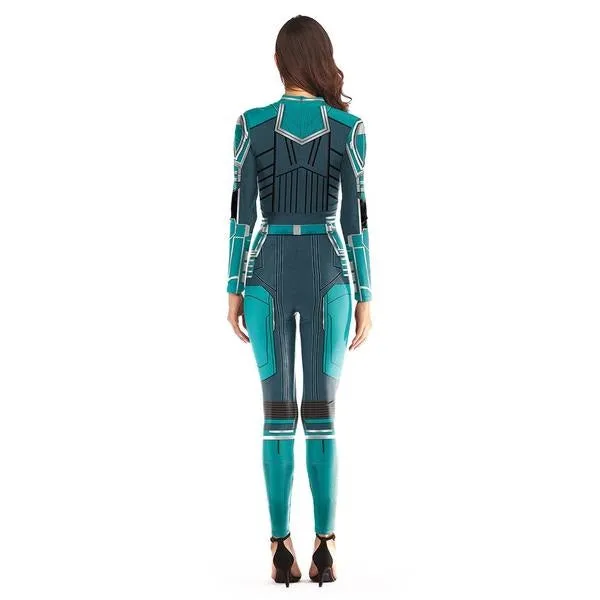 Green CAPTAIN MARVEL Costume Jumpsuit for Women