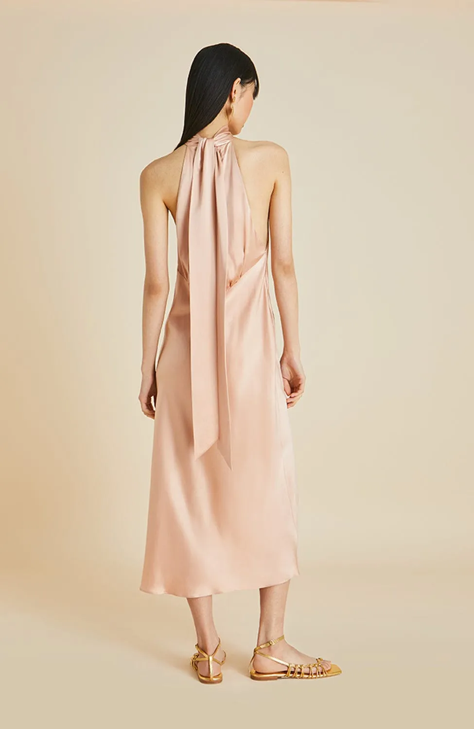 Greta Shell Silk Long Slip Dress