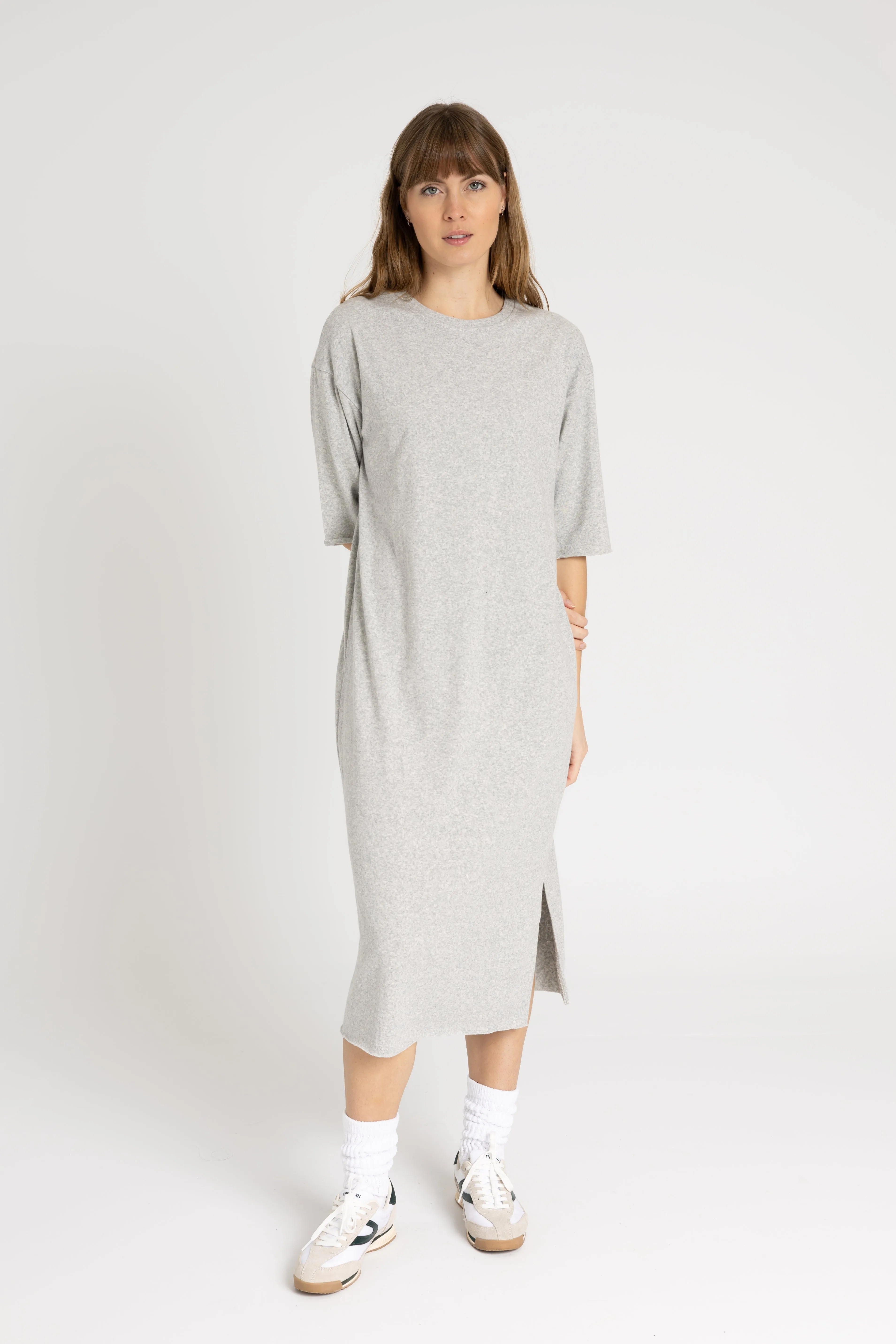 Grey Terry Midi Dress