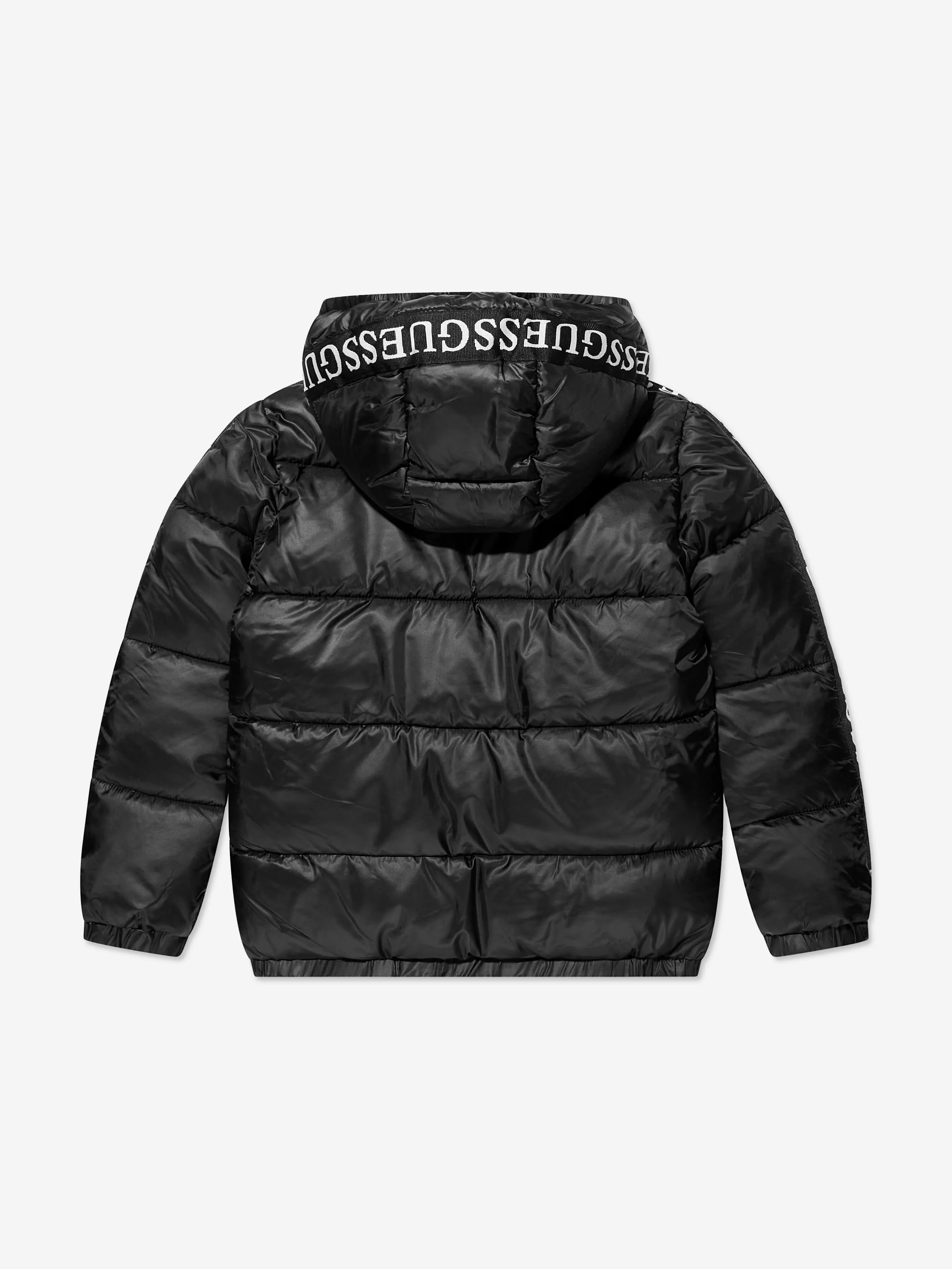 Guess Boys Logo Puffer Jacket in Black