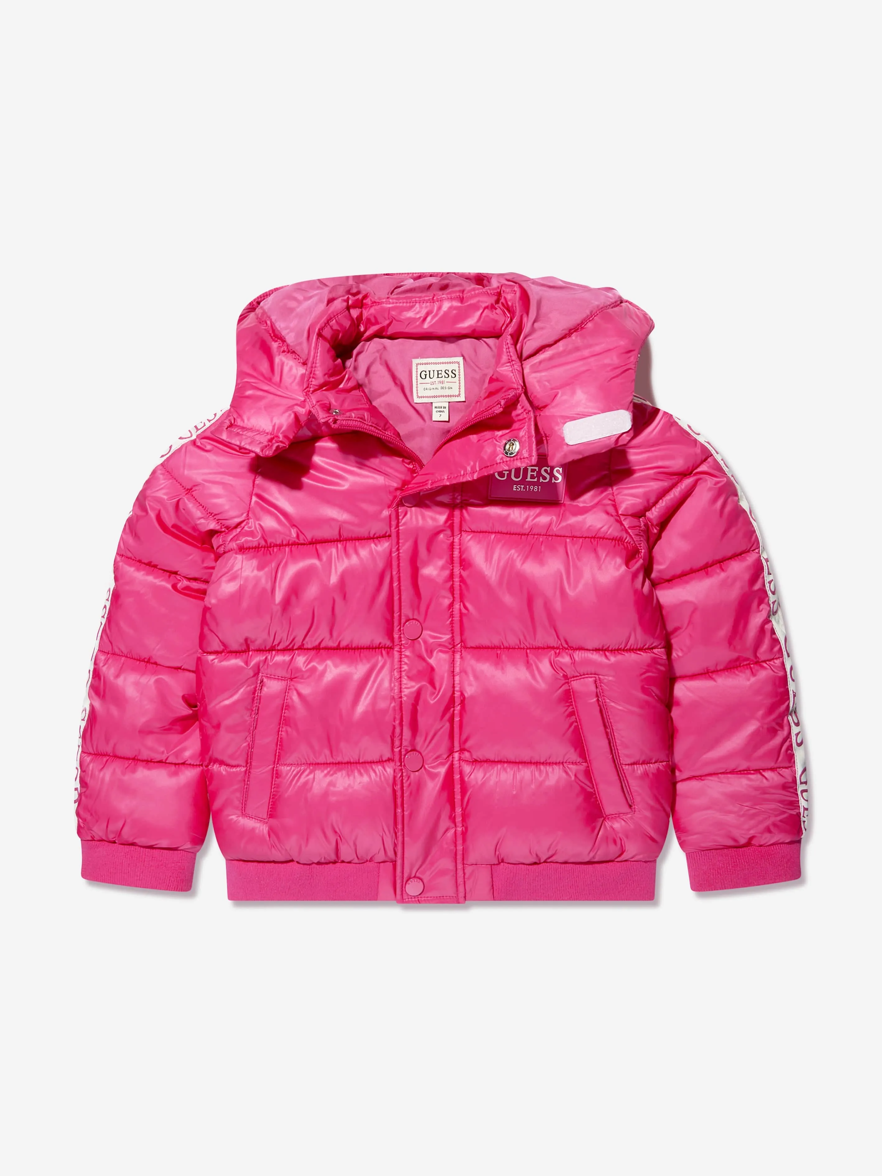 Guess Girls Puffer Jacket in Pink