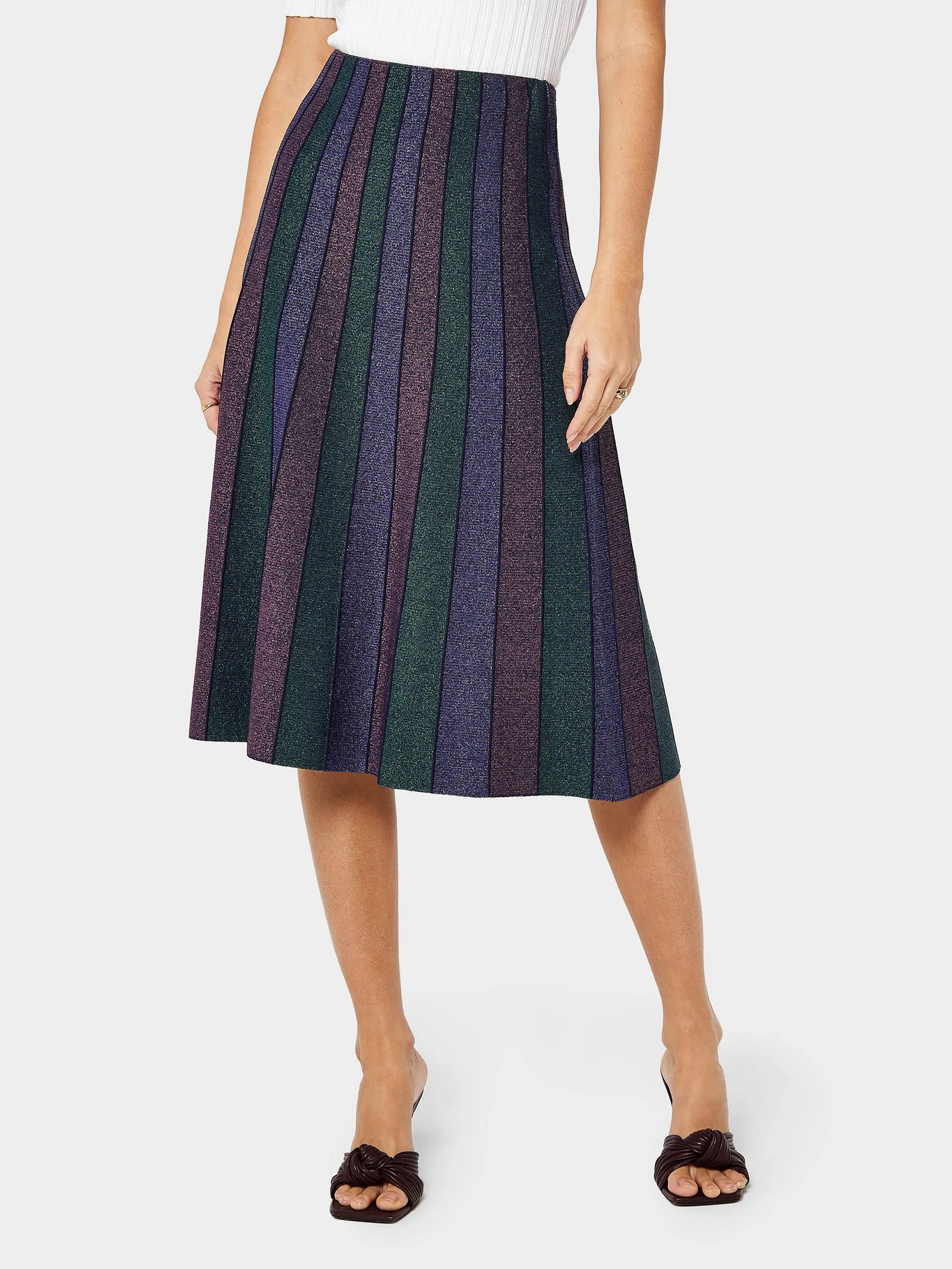 GWD Valentine Stripe Lurex Knitted Skirt