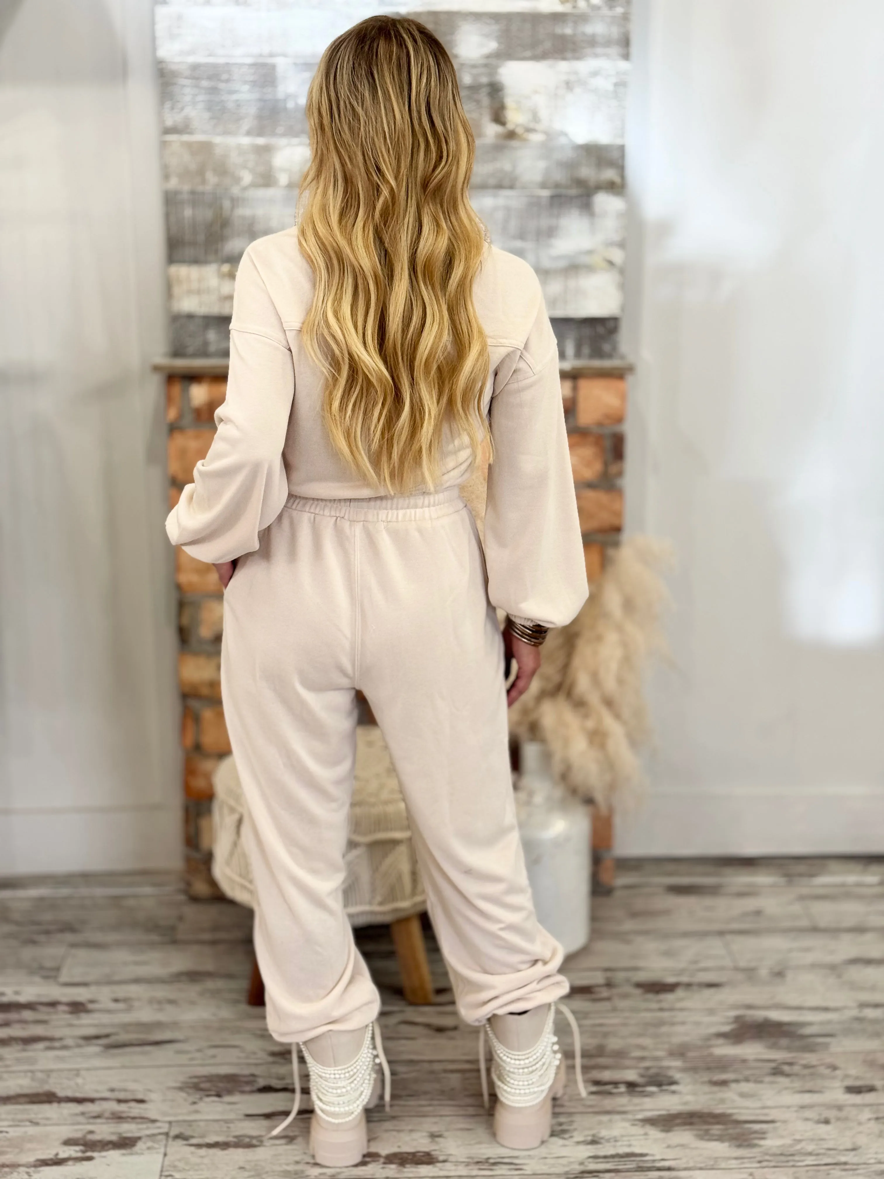 Half Zip Jogger Jumpsuit