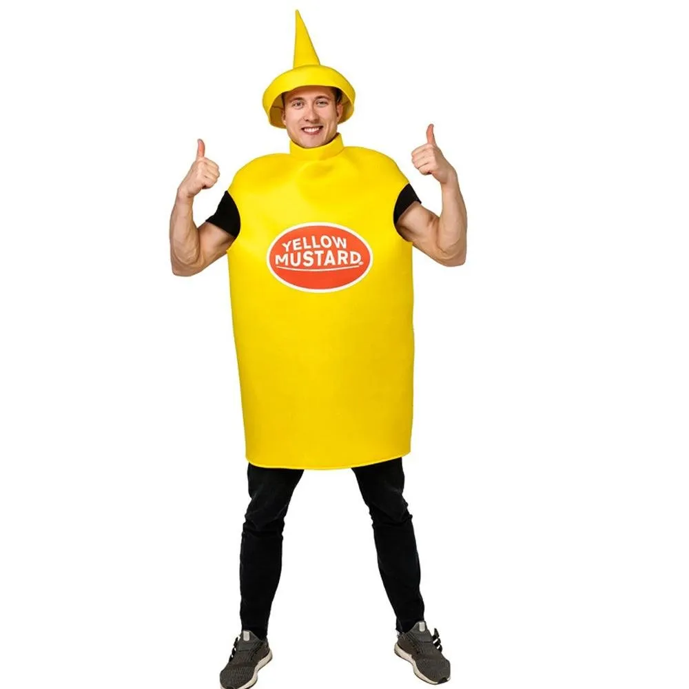 Halloween Adult Couples Mustard Ketchup jumpsuit Costume Cosplay Party