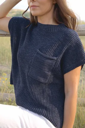 Haven Blue Short Sleeve Sweater