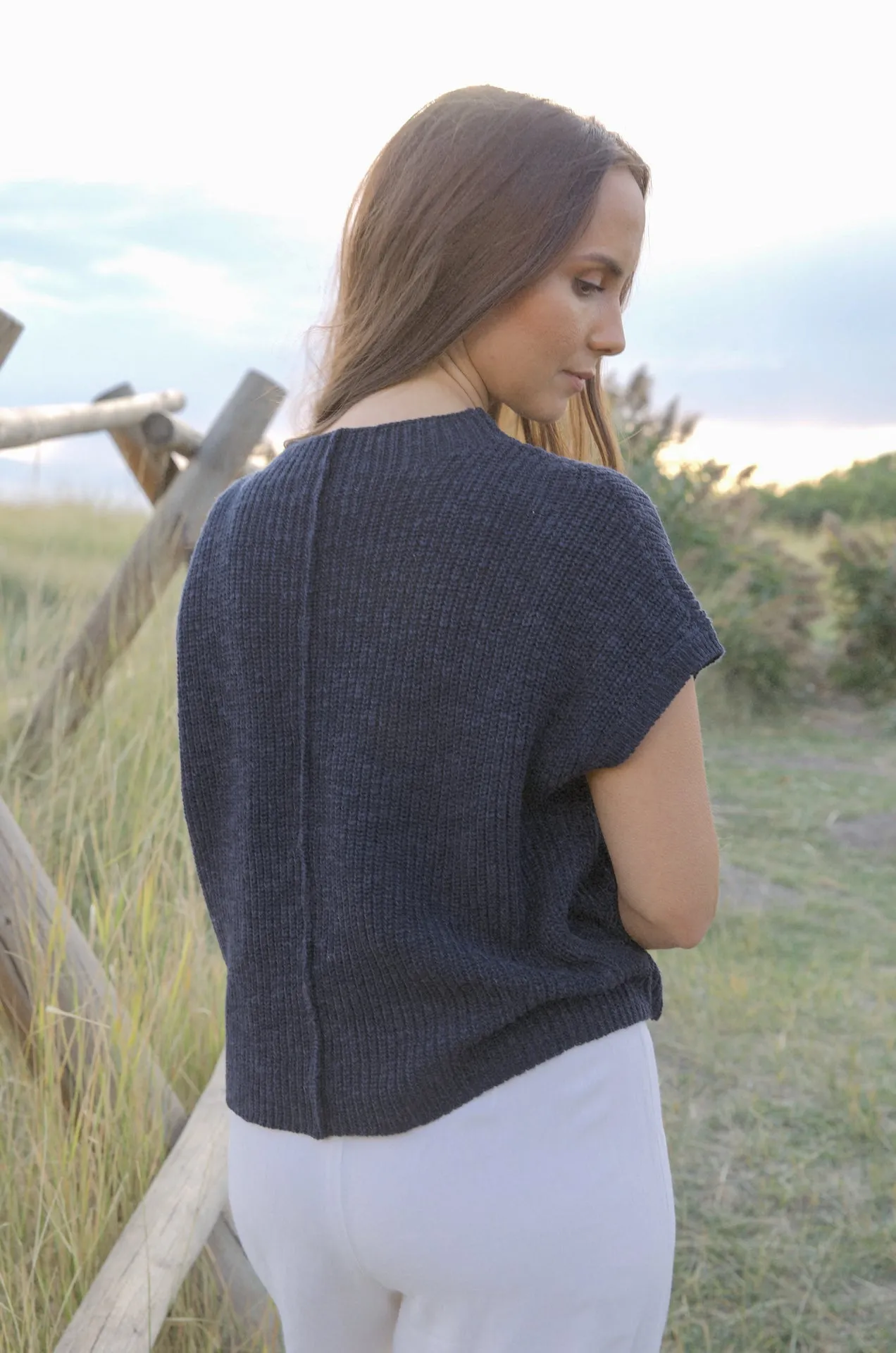 Haven Blue Short Sleeve Sweater