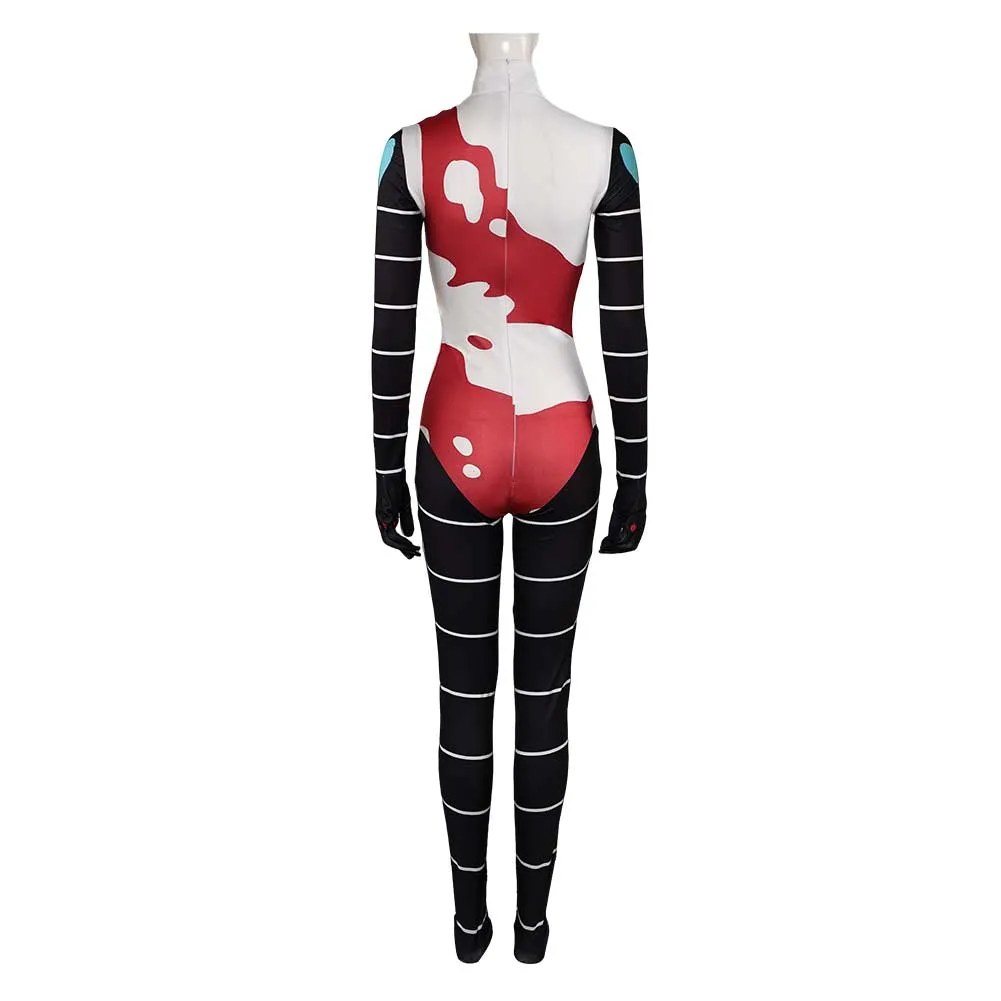 Helluva Boss Hazbin Hotel Fizzarolli Women Black Jumpsuit Party Carnival Halloween Cosplay Costume