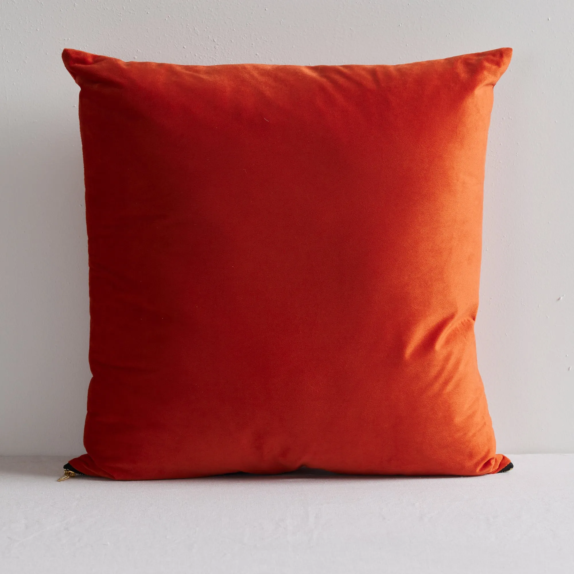 Hendry Velvet Cushion - Tangerine - 50x50cm