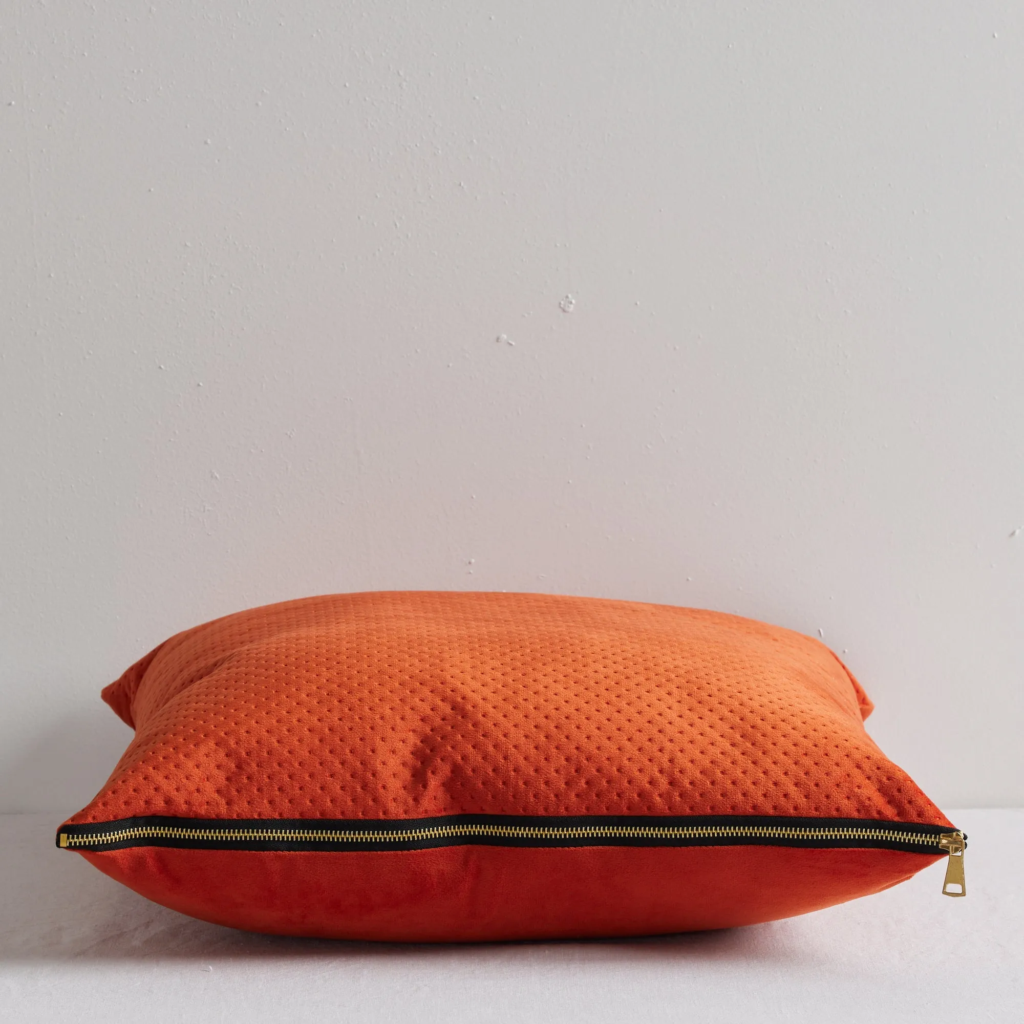 Hendry Velvet Cushion - Tangerine - 50x50cm