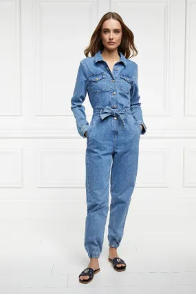 Holland Cooper Denim Jumpsuit in Vintage Indigo